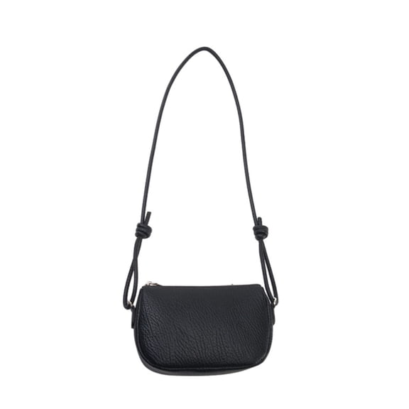 Black Women Fashion Saddle Bag With Lychee Detailing Roomy Curved Design Perfect For Adding A Trendy Touch To Outfits