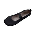 thumbnail image 1 of Black Women Fly Knit Breathable Low Top Extremely Comfortable Slip On Flats With Soft Sole For All Day Wear And Work, 1 of 9