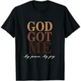 thumbnail image 1 of Black Women God Got Me T-Shirt with Letter Print, 1 of 3