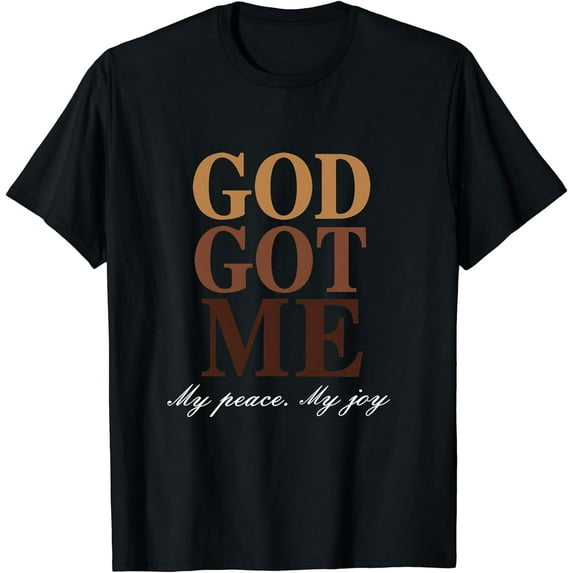 Black Women God Got Me T-Shirt with Letter Print