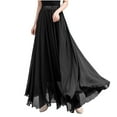 thumbnail image 1 of Black Women Hawaiian High Waisted Tropical Tiered Basic Maxi Long Loose Fit Skirt for Women Spandex Chiffon Beach Brunch Skirt 2025 Clothing Country Concert Y2K XL, 1 of 6