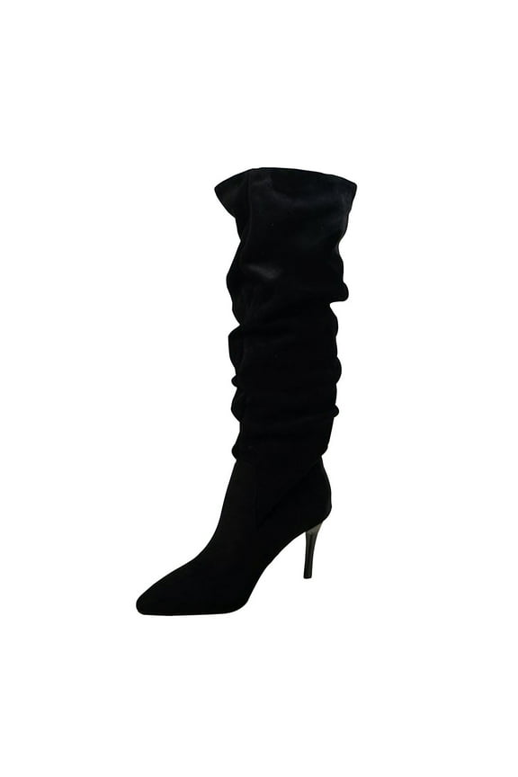 Black Women High Heel Boots For Indoor And Outdoor Use Comfort Fit Pointed Toe Easy Wear
