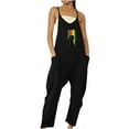 Black Women Jumpsuits Casual Bib Pants Trousers Pants Rompers for Women