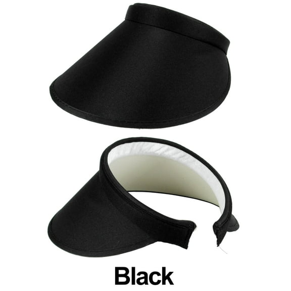 Black Women Lady Fashion Large Clip On Wide Brim Visor