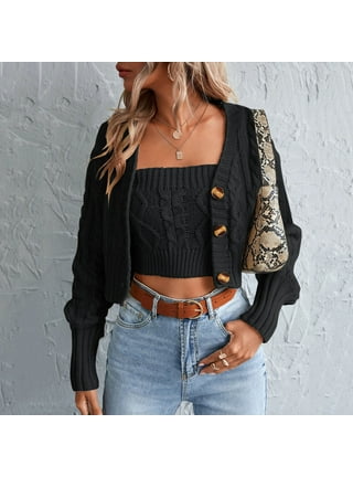 Cardigan And Crop Top Set