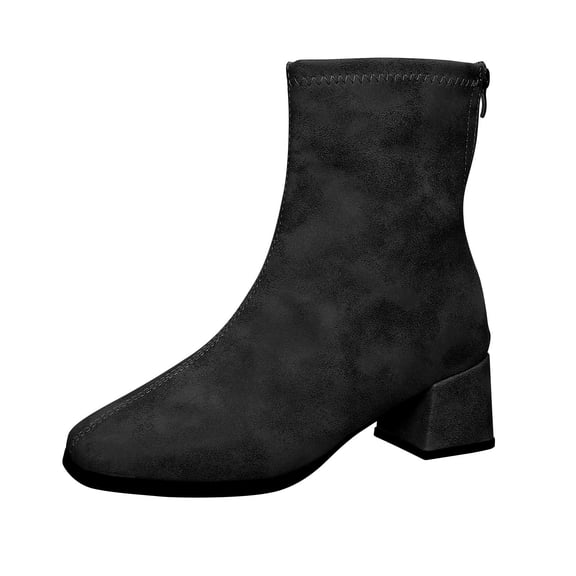 Black Women S Casual Footwear With 2 2 Inch Chunky Heel And Round Toe For Plus Size Individuals Enjoying Relaxation