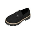 thumbnail image 1 of Black Women'S Casual Loafers With A Metal Buckle Accent, Round Toe, Low Heel, Slip-On Design For Easy Wear, 1 of 8