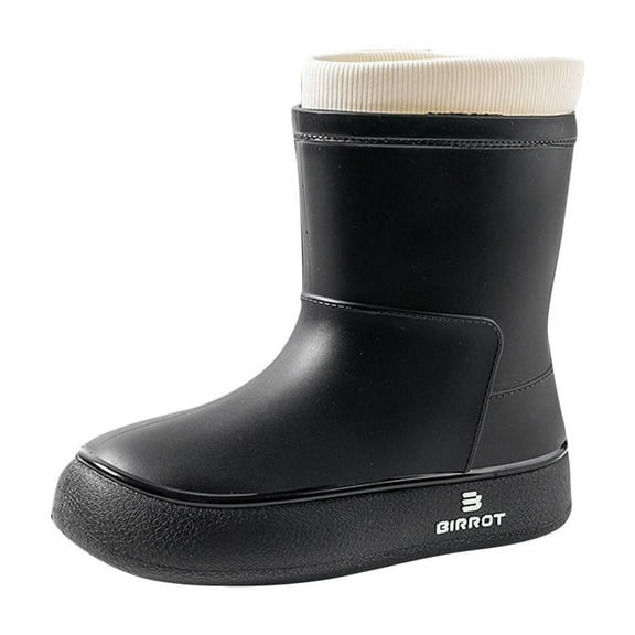 Black Women'S Durable Waterproof Boots With Easy-Clean Surface, Great For Messy Environments