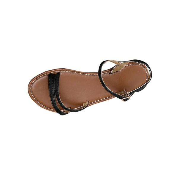 Black Women S Fashion Summer Sandals With Toe Buckle Strap And Roman Inspiration For Lightweight Comfort And Durability