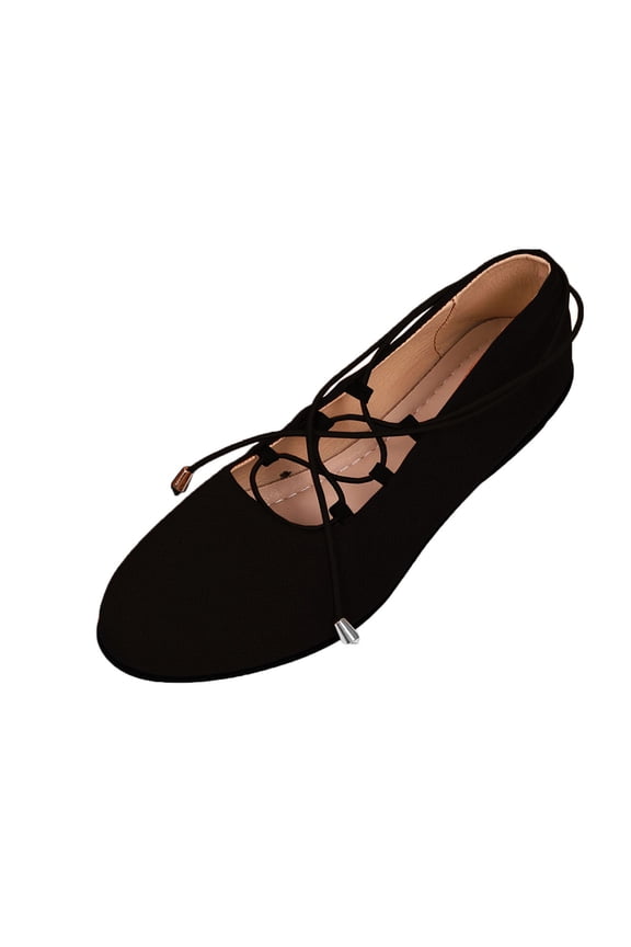 Black Women'S Flats Pointed Toe Cross Strap Slip On Comfortable Lightweight Flexible Sole Casual Daily Walking All Day Wear Footwear Size 41