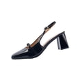thumbnail image 1 of Black Women'S High Heel Sandals Closed Toe Square Toe Casual Solid Color Comfortable Summer Outdoor Footwear 1 Pair Size 41 1.08 Lbs, 1 of 9