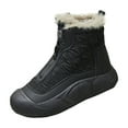 thumbnail image 1 of Black Women'S High-Top Boots With Fleece Interior, Thick Sole For Winter, Comfortable And Warm For Everyday Use, 1 of 9