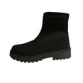 thumbnail image 1 of Black Women'S Knit Boots With A Stretchy Elasticized Upper Chunky Low Heel For A Snug And Stylish Fit, 1 of 9