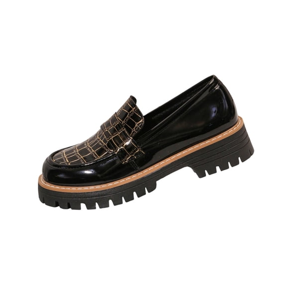 Black Women'S Loafers Slip On Shoes Flat Sole Casual Comfortable Plus Size Outdoor Wear Thick Bottom Footwear Size Eu 36 Weight 1.18 Lbs