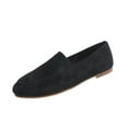 thumbnail image 1 of Black Women'S Loafers Round Toe Closed Toe Slip On Flat Heel Comfortable Non Slip Casual Spring Autumn Outdoor Daily Wear For All Occasions Size 36, 1 of 9