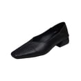 thumbnail image 1 of Black Women'S Loafers Woven Synthetic Leather Square Toe With Soft Sole And Low Heel Slip On Design Casual Comfortable Flats For Everyday Wear Size 36, 1 of 9