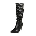 thumbnail image 1 of Black Women'S Long Boots With A Modern Twist, Comfortable Flat Sole, Ideal For Everyday Winter Wear, 1 of 9