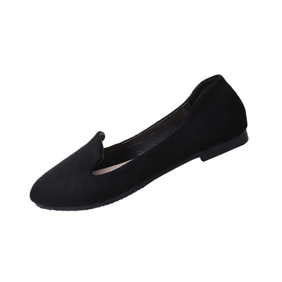 Black Women'S Plus Size Breathable Round Toe Closed Toe Flat Shoes Soft Sole Comfort