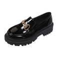 thumbnail image 1 of Black Women'S Shiny Thick Soled Loafers Height Increasing For Fall And Winter Comfort Ideal For Casual Outings And Work With Durable Design, 1 of 9