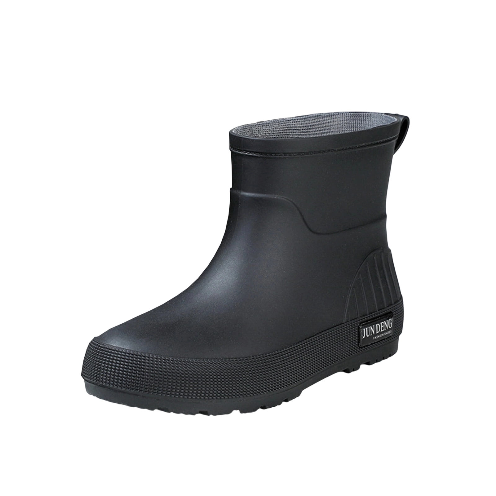 Black Women'S Short Rain Boots Waterproof Non Slip Comfortable Height ...