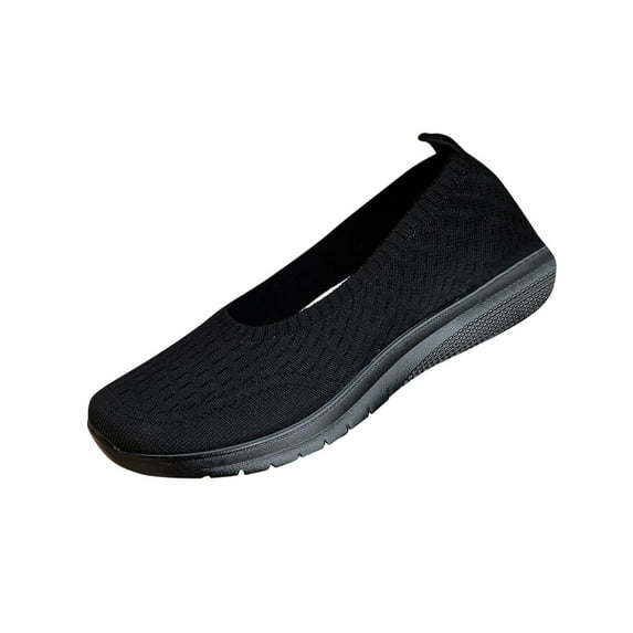 Black Women'S Slip-On Low-Cut Slides With Wedge Heel Comfortable For Spring Summer