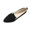 thumbnail image 1 of Black Women'S Stylish Spring And Summer Suede Slip On Flats With Pointed Toe Design For Daily Wear, 1 of 9
