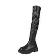 thumbnail image 1 of Black Women'S Tall Boots With Thick Heel And Sole For Elevation Comfortable During Autumn And Winter For Fashionable Outings, 1 of 9