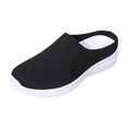 thumbnail image 1 of Black Women'S Wedge Shoes Knit Slip On Pumps Low Cut Design For Breathability And Easy Wear Thick Sole Design Comfortable Summer Style Size 39, 1 of 9
