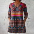 thumbnail image 1 of Black Women Shirts, 2025 New Women'S Summer Printed Group Shirt Women'S Linen V Neck Casual Shirt,Women Shirts XXL, 1 of 3