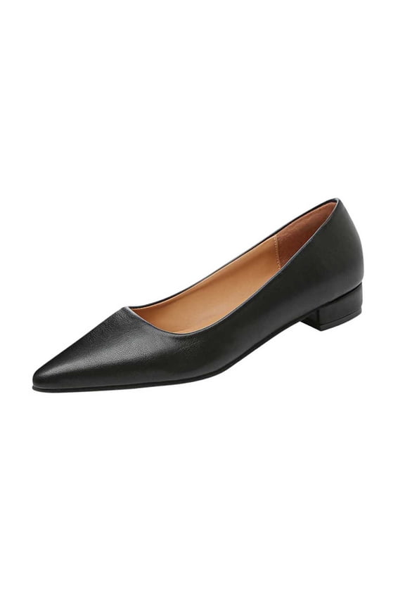 Black Women Slip On Shoes With Low Heel And Sleek Toe For A Comfortable And Polished Appearance