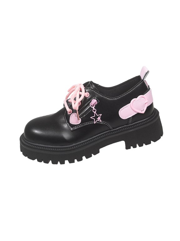 Black Women Stylish Ankle Boots With Heart Buckle And Thick Heel For A Comfortable Seasonal Wear
