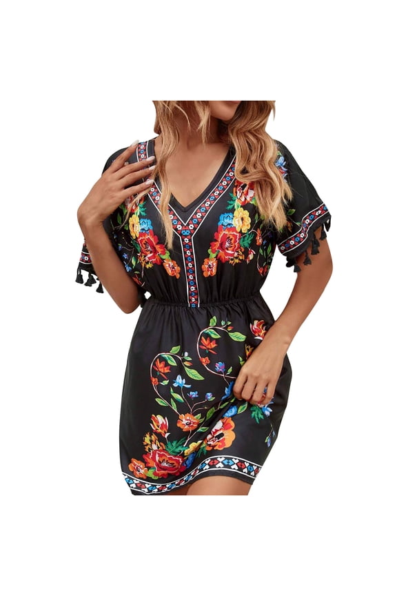 Black for Women Summer Fall Mini Little Slim Tunics Formal Date Night Evening Gowns Dressy Festival Fringe Victorian Bohemian Dresses Homecoming Dresses Ladies 2026 XXL