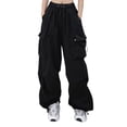 thumbnail image 1 of Black Women Wild Cargo Lounge Pants for Women Denim Loose Fit Medieval Dance Costumes Flare Bell Bottom Fall Summer 2026 Clothes M, 1 of 2