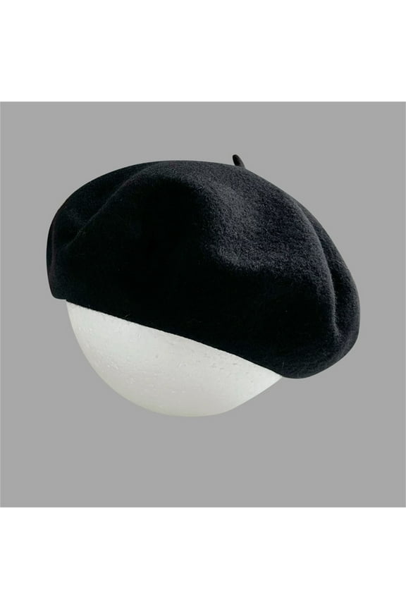 Black Women's Berets, Wool Beret Hat French Beret Cap Winter Artist Painter Hat Solid Color For Women Women'S Beret Hat French Artist Cap Solid Color Wool Casual Classic,Women's Accessories Berets M
