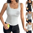 thumbnail image 1 of Black Women's Built in Bra Tank Top Ribbed Ribbed Lace Trim Tank Top Nylon,Spandex Sleeveless Casual Shirts Racerback Fitted Tank Tops Camisole Tops for Women L, 1 of 7