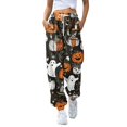 thumbnail image 1 of Black Women's Comfy Pajama Long Pants Straight Leg Pjs Elastic Waist Loungewear with Pockets S, 1 of 4