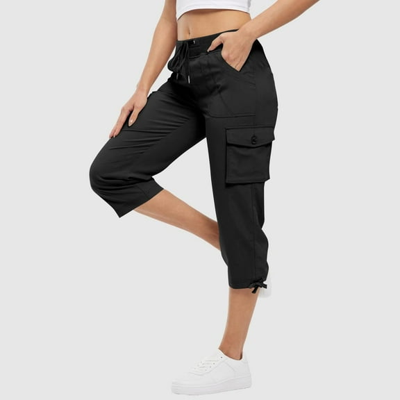 Black Women's Pants Women Lightweight Hiking Pants Casual Pants with Pockets Travel Pant