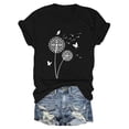 thumbnail image 1 of Black Women's Short Sleeve T-shirt, Shirts Women'S Cute Round Neck Sunflower Wildflower Flower Lovers Graphic Casual Printed Tee Tops,Women's Short sleeve T-shirt M, 1 of 3