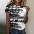 thumbnail image 1 of Black Women's Short Sleeve T-shirt, Womens Spring Summer Flower Printed Short Sleeve O Neck T Shirt Top,Women's Short sleeve T-shirt XXL, 1 of 5