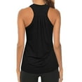 thumbnail image 1 of Black Women's Tanks, Women Workout Yoga Pleated Gym Shirts Athletic Racerback Tank Tops,Women's Tanks & Camis L, 1 of 4