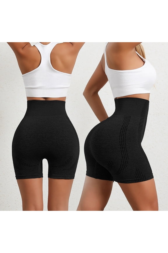 Black Women's Yoga Shorts, Women High Waist Tummy Bodyshaper Butt Lifter Bodyshorts Slimming Briefs,Women's Yoga Shorts M