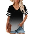 thumbnail image 1 of Black Womens Blouses Plus Size V Neck T Shirts Women Short Sleeve Tops Casual Summer Tshirts Loose Fit Tee Ladies Tops and Blouses, 1 of 4