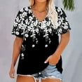 thumbnail image 1 of Black Womens Blouses Plus Size V Neck T Shirts Women Short Sleeve Tops Casual Summer Tshirts Loose Fit Tee Ladies Tops and Blouses, 1 of 4