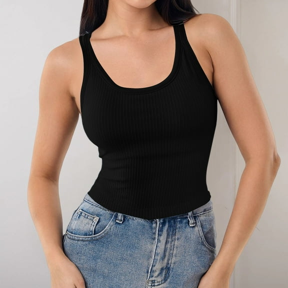 Black Womens Blouses Summer Solid Color Women's Vest Suspender Simple and Exquisite Design Ladies Tops and Blouses