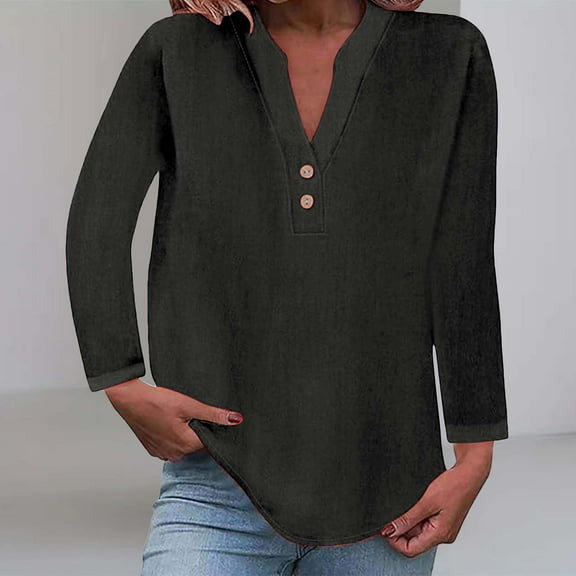 Black Womens Blouses Women's Fashion Casual V Neck Button Up Short Sleeved Blouse Ladies Tops and Blouses