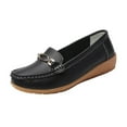thumbnail image 1 of Black Womens Casual Shoes With Metal Buckle And Round Toe For Spring And Summer Comfort, 1 of 9