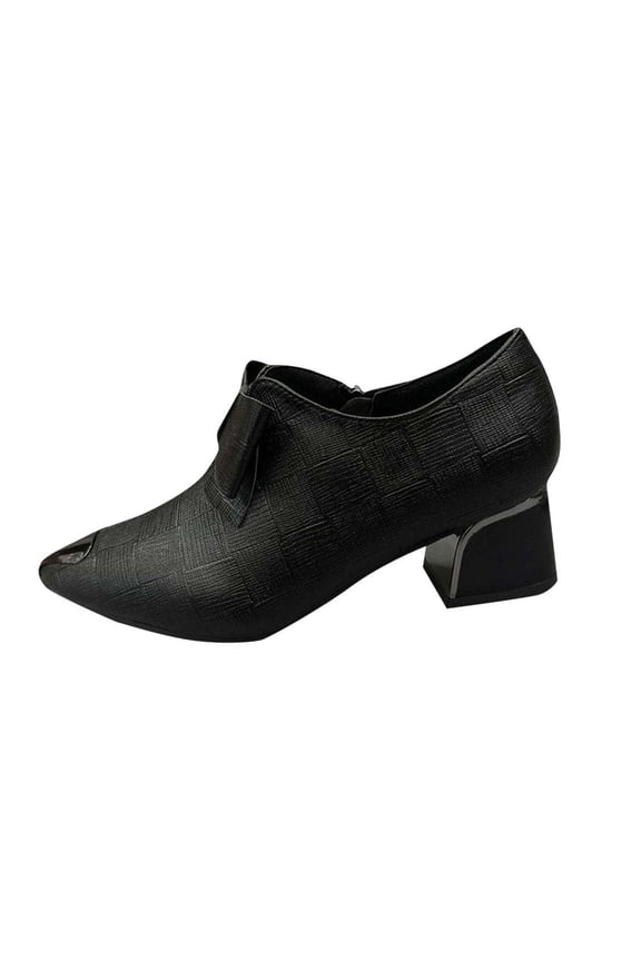 Black Womens Chunky Heel Sandals Pointed Toe Metal Buckle Strap Casual Fall Comfortable Outdoor Indoor Slide Sandals For Women Daily Wear Size 37