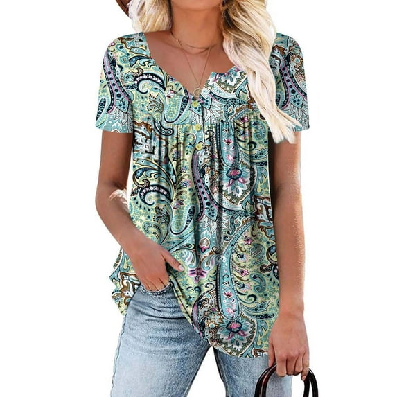 Black Womens Clothes Trendy Spring 2024, Polyester Office Blouses for Women for Work, Short Sleeve Cute Summer Shirts for Women, Tops for Women, Floral Weekend Flower Oversized Tshirts for Women