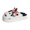 thumbnail image 1 of Black Womens Cozy Indoor Slippers With Animal Print Fleece Lined Warm Comfortable For Fall Winter Non-Slip Sandals For Home Use Casual Wear Size 38, 1 of 9