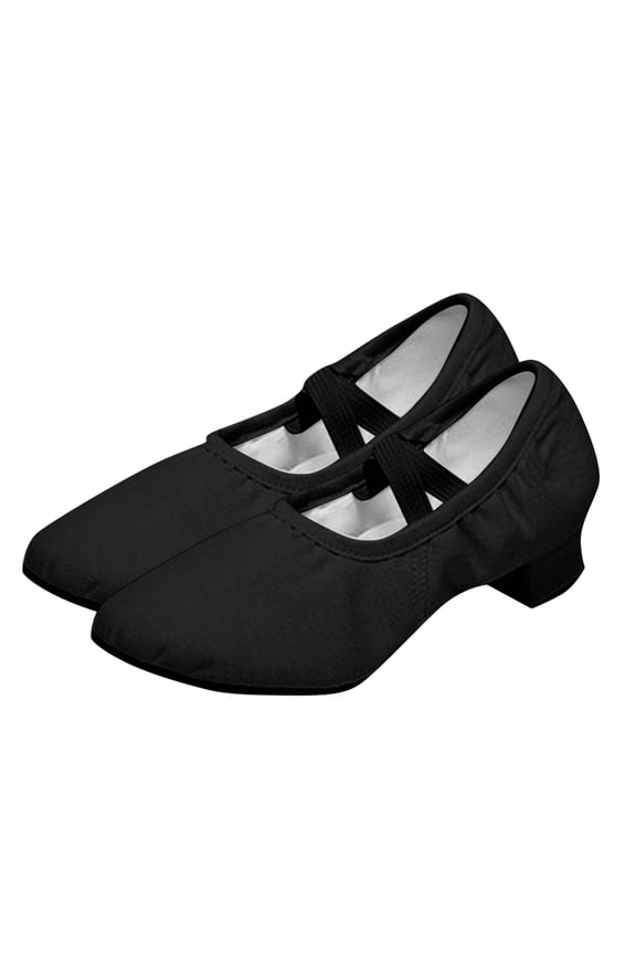 Black Womens Dance Shoes Heels For Practice Latin Exercise Non Slip Soft Sole Comfortable Mid Heel Shoes For Ballroom Training Performance Size 42